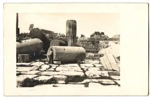 10 Fotografien 1.WK, Ansicht Baalbek / Libanon, antike Ruinen und Deutsche Soldaten