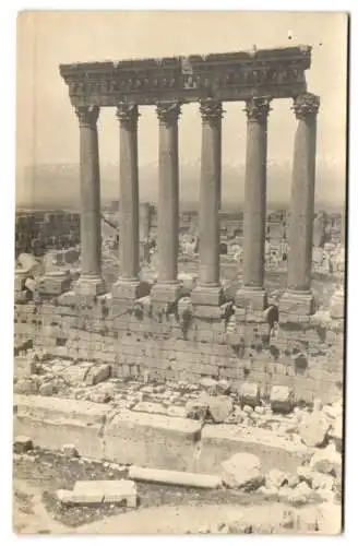 10 Fotografien 1.WK, Ansicht Baalbek / Libanon, antike Ruinen und Deutsche Soldaten