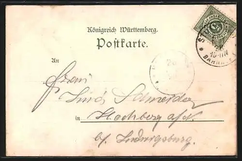 Lithographie Stuttgart, Solitude und Schloss Rosenstein