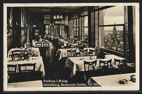 AK Freiburg i. Breisg., Restaurant Dattler, Schlossberg