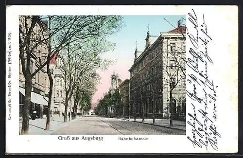 AK Augsburg, Ladengeschäfte in der Bahnhofstrasse