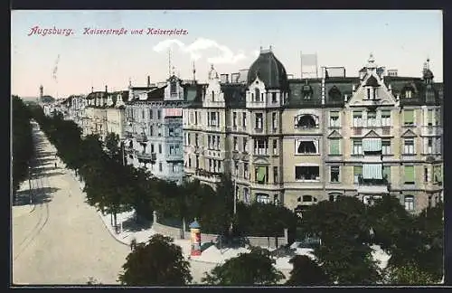 AK Augsburg, Kaiserstrasse und Kaiserplatz