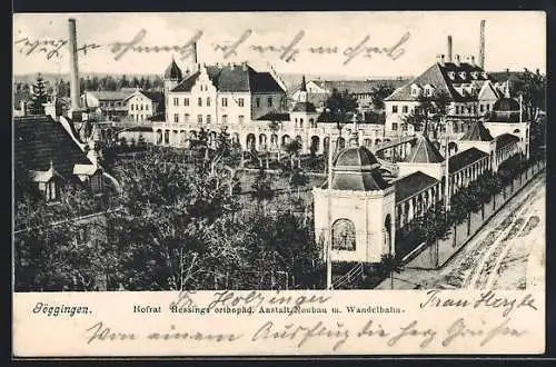 AK Göggingen / Bay., Hofrat Hessings orthop. Heilanstalt (Neubau mit Wandelbahn)