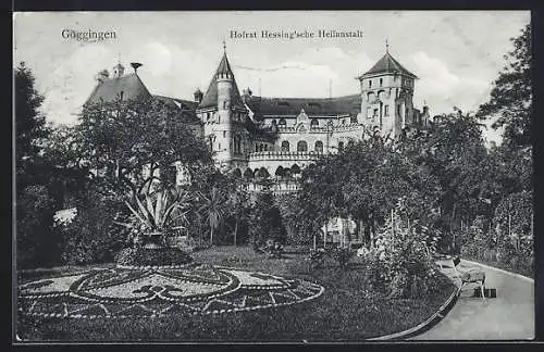 AK Göggingen / Bay., Blick auf Hofrat Hessing`sche Heilanstalt