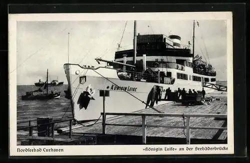 AK Cuxhaven, Königin Luise an der Seebäderbrücke