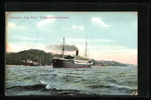 AK Passagierschiff Cap Roca Blankenese passierend