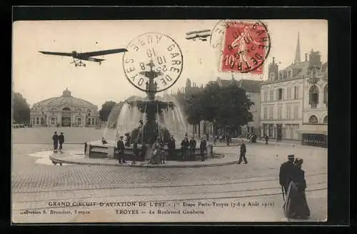 AK Troyes, Le Boulevard Gambetta, Flugzeuge