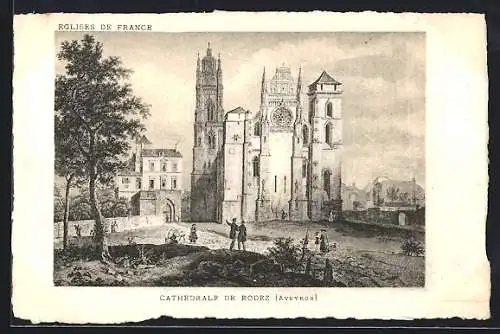 Künstler-AK Rodez /Aveyron, La Cathédrale