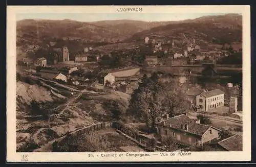 AK Cransac /Aveyron, Vue de l`Ouest avec Campagnac