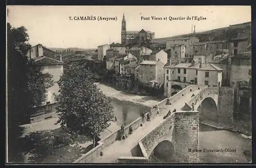 AK Camarès /Aveyron, Pont Vieux et Quartier de l`Eglise