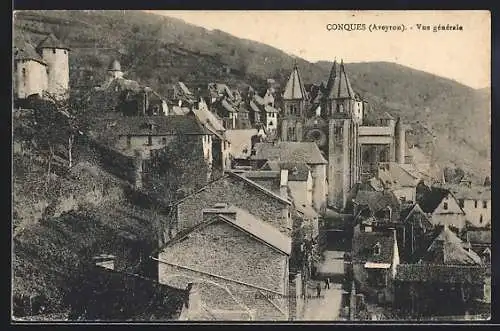 AK Conques /Aveyron, Vue générale