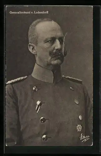 AK Portrait von Generalleutnant Erich von Ludendorff