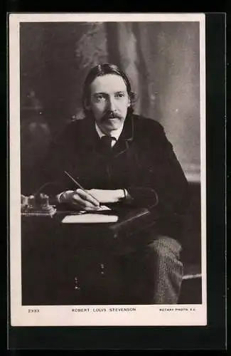 AK Robert Louis Stevenson beim Schreiben