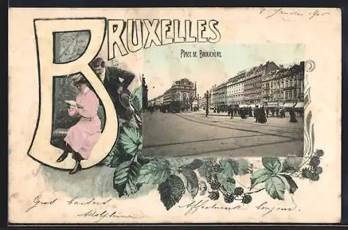 Passepartout-AK Bruxelles, Place de Brouckère, Une lettre