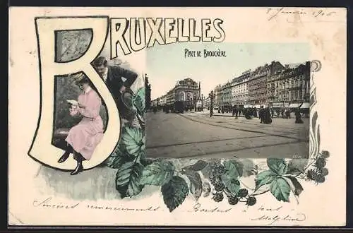 Passepartout-AK Bruxelles, Place de Brouckère, Une lettre