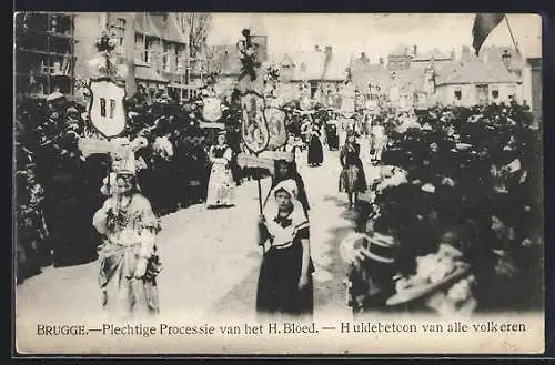 AK Brugge, Plechtige Processie van het H. Bloed, Huldebetoon van alle volkeren