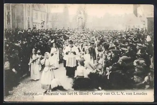 AK Brugge, Plechtige Processie van het H. Bloed, Groep van O. L. V. van Lourdes