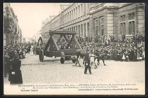 AK Antwerpen, Conscience`s Jubelfeesten, 1912, De Kerels van Vlaanderen, Een Stormtuig