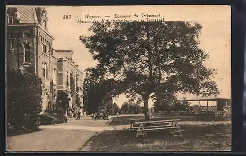 AK Wegnez, Domaine de Tribomont, Maison des Mutualistes vue sur la Terrasse