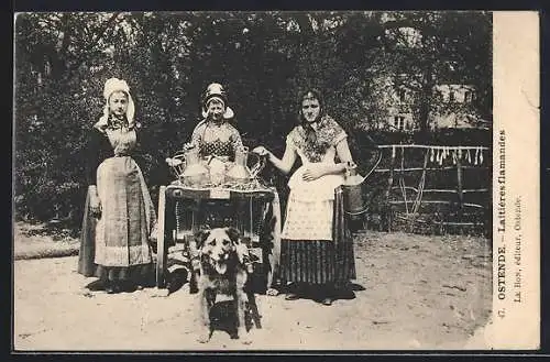 AK Oostende, Milchfrauen mit einem Hundegespann