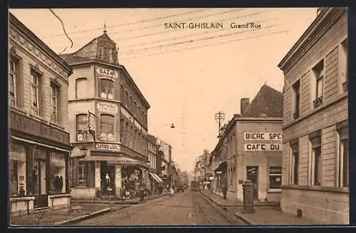 AK Saint-Ghislain, Grand`Rue, Strassenpartie