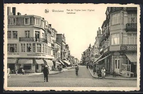 AK Wenduine, Rue de l`Eglise, Strassenpartie