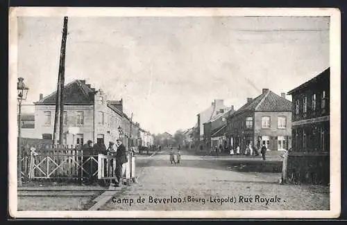 AK Beverloo, Camp de Beverloo /Bourg-Léopold, Rue Royale, Strassenpartie