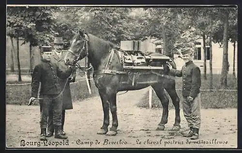 AK Bourg-Léopold, Camp de Beverloo, Le cheval porteur de mitrailleuse