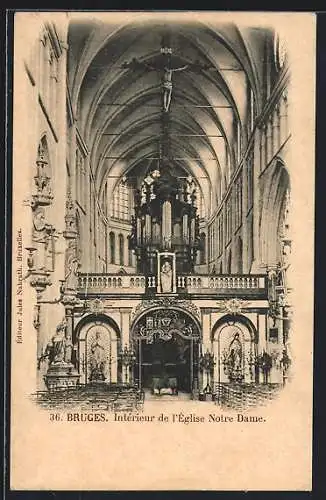 AK Bruges, Intérieur de l`Église Notre Dame