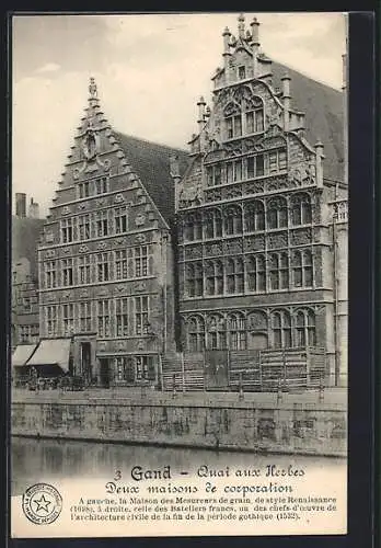 AK Gand, Quai aux Herbes, deux maisons de corporation