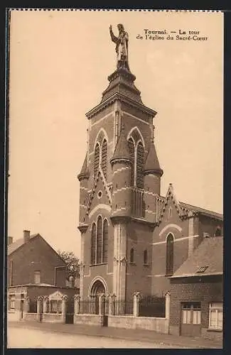 AK Tournai, La tour de l`église du Sacré-Coeur