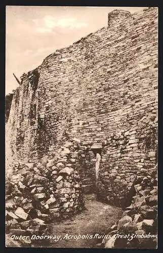 AK Great Zimbabwe, Outer Doorway, Acropolis Ruins