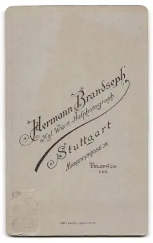 Fotografie H. Brandseph, Stuttgart, Marienstrasse 36, Elegantes Paar in festlicher Kleidung