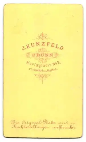 Fotografie J. Kunzfeld, Brünn, Karlsglacis No. 3, Mutter mit Baby im Arm, 1876