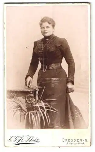 Fotografie E.G. Friedr. Stotz, Dresden, Leipzigerstr. 49, Porträt einer eleganten Dame