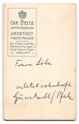 Fotografie Chr. Beitz, Arnstadt, Poststrasse, Eleganter Mann im Anzug mit markantem Schnurrbart