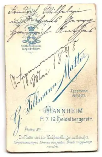 Fotografie G. Tillmann-Matter, Mannheim, Heidelberger Str. P.7.19. Zwei Jungen in Matrosenanzügen