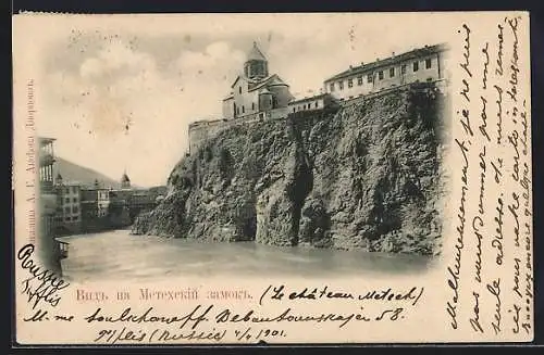 AK Tiflis, Blick auf Metechi-Festung mit Kirche