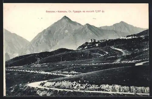 AK Gudauri /Kaukasus, Aussicht auf die Station Gudauri bei 7.327 ft Höhe