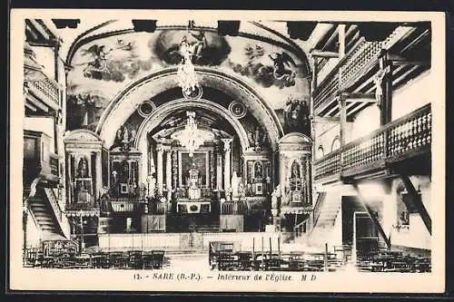 AK Sare /B.-P., Interieur de l`Eglise