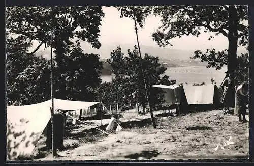 AK Hendaye-Plage, Le parc de camping de la Côte Basque, face à l`Espagne