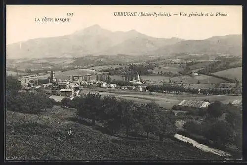 AK Urrugne (Basses-Pyrénées), Vue générale et la Rhune, La Côte Basque