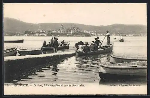 AK Hendaye, Le Port, l`Embarcadère et vue de Fontarabie