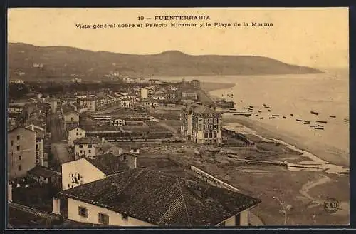 AK Fuenterrabia, Vista general sobre el Palacio Miramar y la Playa de la Marina