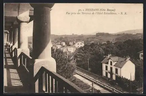 AK Hendaye /Cote Basque, Vue prise des Terrasses de l`Hotel Eskualduna