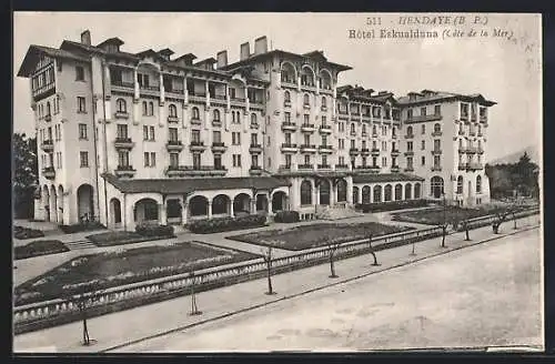 AK Hendaye /B.-P., Hotel Eskualduna, Coté de la Mer