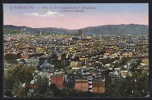 AK Barcelona, Vista de la Ciudad desde el Montjuich