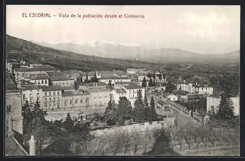 AK El Escorial, Vista de la población desde el Cimborrio