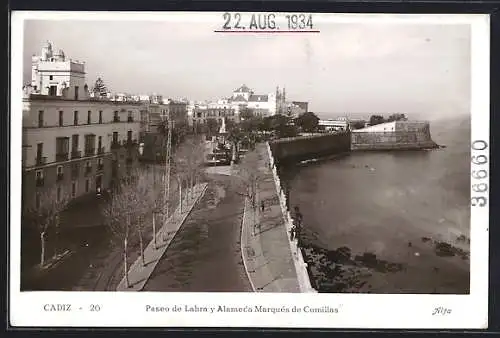 AK Cadiz, Paseo de Labra y Alameda Marqués de Comillas