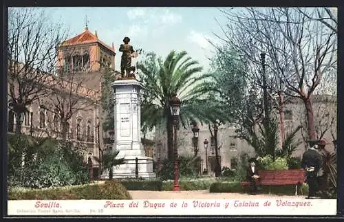 AK Sevilla, Plaza del Duque de la Victoria y Estatua de Velazquez